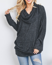 Load image into Gallery viewer, Charcoal Cowl Neck Top