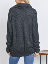 Load image into Gallery viewer, Charcoal Cowl Neck Top