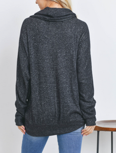 Charcoal Cowl Neck Top