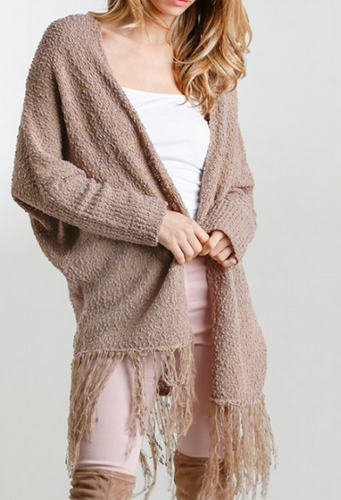 Mocha Fringe Cardigan