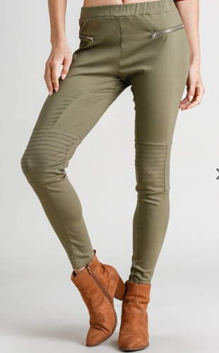 Olive Ewe Moto Jegging