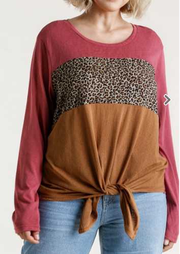 Sunset Leopard Print Top