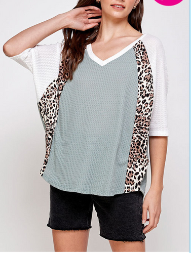 Grey Leopard Panel Top